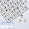 Taladro para uñas de fondo puntiagudo color Azul Moonlight al por mayor Super Flash cuadrado grueso octagonal corazón cristal de cristal strass joya para uñas