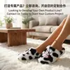 Pantuflas de Algodón con Dibujos de Vaca para Invierno, Cruzando Fronteras, Estilo Coreano, para Interiores, Antideslizantes, Calientes y Peludas, para Estudiantes