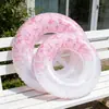 Novo boia de natação rosa cerejeira romântica com lantejoulas estilo ins, adequada para crianças e adultos, boia de braço universal, feita de PVC espessado