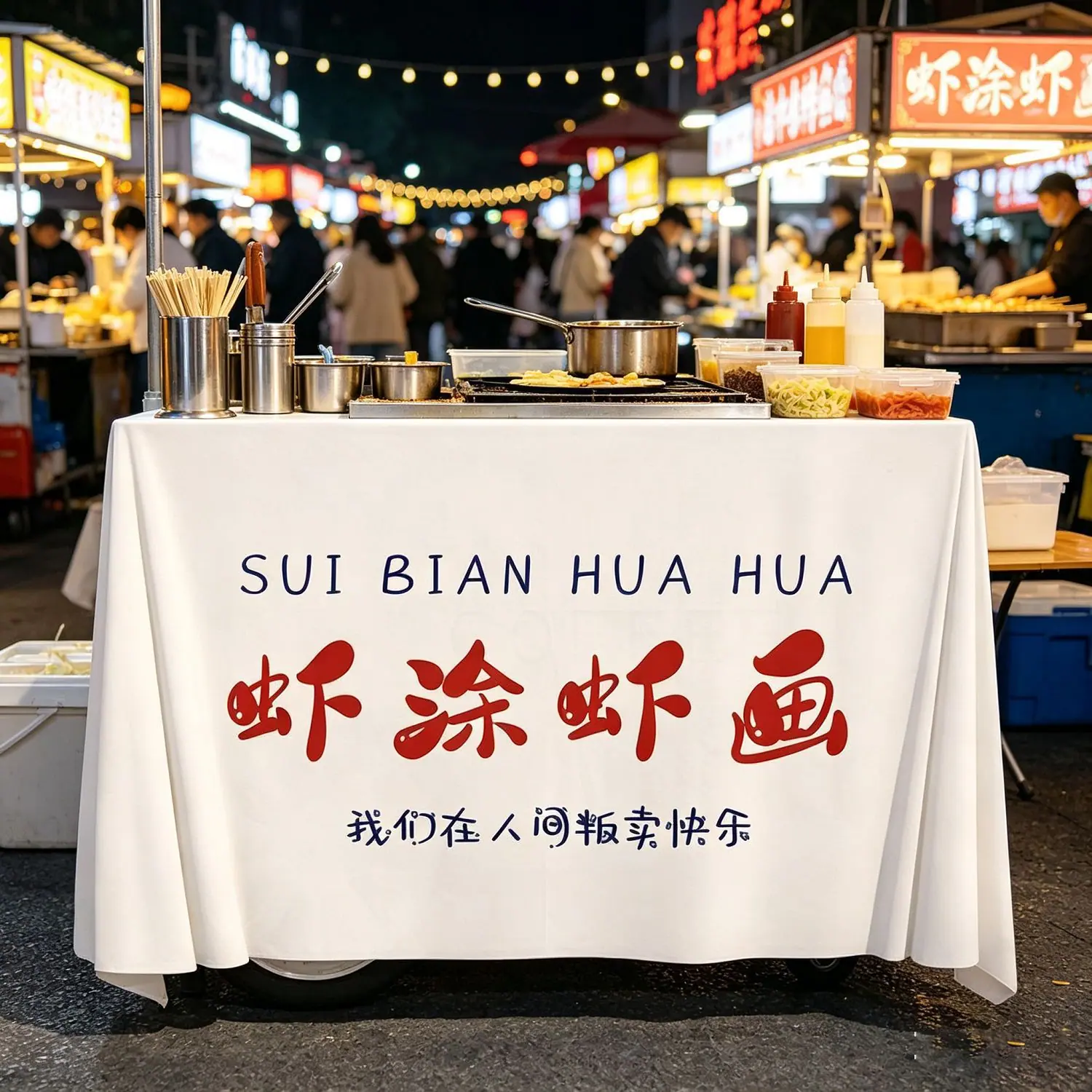 摆摊大麦虾涂虾画