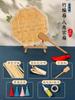 Pacote de material para leque de bambu DIY leque artesanal não patrimonial grupo de leques cultura do leque estilo chinês tecelagem infantil leque de PU Festival do Barco-Dragão