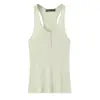 Camiseta sin mangas con botones de verano sexy para chica dulce y caliente, cuello en U, escote bajo, top corto sexy con botones y cuello redondo 4786009
