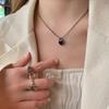 Coreano Dongdaemun Retro Negro Corona Corazón Melocotón Collar para Mujer Celebridad en Línea Sencillo Personalidad Diseño de Nicho Sentido Cadena Clavícula