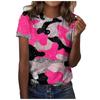 Camiseta de manga corta con cuello redondo y estampado digital 3D de Wish, marca de moda transfronteriza para mujer, para Amazon Independent Station.