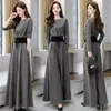 Moda Europea para Mujer Nuevo Conjunto de Dos Piezas de Pantalones de Pierna Ancha Primavera y Otoño 2026 Moda para Reducir la Edad Traje Profesional Talla Grande para Mujer