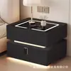 Mesita de noche inteligente de lujo moderno con iluminación ambiental flotante, cerradura de contraseña y carga inalámbrica para uso en dormitorio del hogar