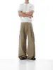 Pantalones de pierna ancha fluidos de lino Tencel para hombre, de verano, finos, de lyocell, estilo "Old Money", relajados, casual de alta gama