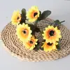 13 cabeças haste única girassol pequeno simulação decoração de casa flores artificiais flores de seda adereços de fotografia flor girassol simulação