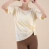 Verano Nuevo Estilo Malla Traje de Yoga Secado Rápido Transpirable Holgado Adelgazante Manga Corta Blusa Deportiva Top de Yoga Traje de Fitness