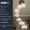 Chandelier para sala de estar de edifício duplex, novo design chinês criativo de folha de lótus, luminária para sala de jantar de apartamento tipo loft, chandelier para mesa de areia de sala de chá