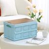 Caja de Almacenamiento para Camping al Aire Libre Caja Plegable Organizador de Libros Caja de Almacenamiento para Maletero de Coche Tapa de Madera Caja de Almacenamiento para Ropa