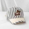 Gorra de béisbol a rayas de moda transfronteriza para niños y niñas, nueva y linda gorra con visera de oso para niños