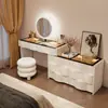 2026 Nuevo Tocador de Madera Maciza Dormitorio Simple Moderno Pequeño Estilo Crema Mesita de Noche Mesa de Maquillaje Tocador Gabinete Integrado