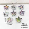 23mm Estampado de Leopardo Estrella de Cinco Puntas Retro Maillard Perforadas Cuentas Pulsera DIY Collar Joyería Acrílica Accesorios