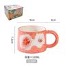 Caneca de cerâmica em relevo pintada à mão para uso doméstico, xícara de água, coração de menina fofa, xícara de café, xícara de chá da tarde
