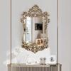 Nuevo Espejo de Baño Tallado Estilo Retro Europeo, Espejo de Maquillaje para Dormitorio, Espejo Decorativo Francés de Pared para Sala de Estar, Espejo de Baño