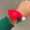 Navidad círculo pop pequeño regalo decoración mayoreo pulsera de asta de felpa regalo navideño niños círculo de aplausos mujeres