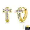Pendientes de Cruz de Plata de Ley S925 Europeos y Americanos Transfronterizos, Accesorios de Oreja Personalizados de Nicho, Fabricante Fuente de Joyería de Comercio Exterior