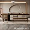 Mesa de té estilo Jiji y combinación de sillas Mesa de Té Kung Fu Oficina mesa de té de madera maciza registro simple estilo chino nuevo mesa de tablero grande