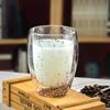 Vaso de arena movediza de vidrio de doble capa, vaso de lentejuelas de doble capa de vidrio de borosilicato, taza para leche para el desayuno, taza para café, vaso para beber de uso doméstico