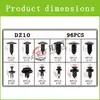 96 piezas de clips mixtos para coche adecuados para panel de moldura de puerta, placa protectora, clip de remache de nailon, sujetadores decorativos