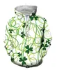 Sudadera con capucha para hombre forrada de polar Moda Simple Flor Nacional Irlandesa de la Suerte Impresión Digital 3D Ropa Casual para Hombre y Mujer