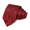 Gravata Masculina Logotipo Personalizado Gravata Paisley Vermelha Casamento Noivo Gravata de Alta Qualidade Amarrada à Mão para Homens