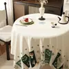 Mantel redondo retro americano, impermeable, a prueba de aceite, lavable, resistente al calor, mantel de comedor, lujo ligero, sensación de alta gama, mantel de mesa de café
