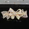 Bestseller transfronterizo: Pinza de resorte de arco de diamantes completos, pinza horizontal de diamantes coloridos calada, accesorio de pelo de lujo para fiesta para mujer