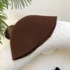 Exportado a Japón Sombrero de Pescador de Lana para Mujer Simple Retro Sombrero de Cubo tipo Cúpula Popular en Ins Estilo Británico Sombrero de Cubeta Tendencia
