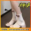 Novos Sapatos Plataforma Grossa para Aumentar a Altura 2024 Estilo Japonês Loli Versátil Vestido Sapatos de Couro Pequenos Mulheres Temperamento Doce Sapatos da Moda Mulheres