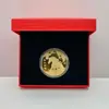 Moneda Conmemorativa Año del Caballo 2026 Moneda de Oro Sólido de la Suerte Caja de Regalo Linda del Zodiaco Año Nuevo Regalo Pequeño Conmemorativo de Año Nuevo