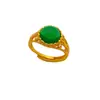 Latón Chapado en Oro Incrustado con Piedras Preciosas de Jade Sintético, Anillo Ovalado con Forma de Oliva para Mujer, Joyería al por Mayor del Mismo Estilo que Xiaohongshu