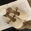 Zapatos de pelo de moda versátiles estilo hada para mujer, ropa exterior, invierno 2026, nuevos, suaves, de suela plana, forrados de felpa, zapatos Mary Jane