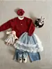 Nueva pieza mágica versátil para niñas: Falda decorativa linda de algodón y malla en capas estilo coreano para niñas pequeñas