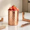 Venta Caliente Transfronteriza Taza de Acero Inoxidable 304 Taza de Moscú Taza con Recubrimiento de Cobre Punto Martillado Taza de Cuerpo Ligero Taza de Vino Taza de Cóctel