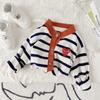 [En Stock] Cárdigan Suéter para Niña Primavera y Otoño 2025 Nuevo Tops Rayados de Otoño e Invierno para Niños Ropa de Otoño para Bebés Niñas