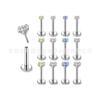 Aretes de Aleación de Titanio Médico F136, Pines de Zirconia sin Rosca, Piercings para Labio, Piercings para Cartílago de Oreja, Piercings para Cóclea, Piercings para Nariz, Set de Tamaño Pequeño