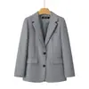 Blazer de Terno com Estampa de Rosa Pink Feminino Primavera Outono Versátil para o Trabalho Casual Modelador Blazer de Terno