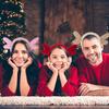 Decorações de Natal Tiara Festa de Natal Fantasia Adereços de Foto Fofos Tiara de Chifres de Pelúcia de Natal Acessórios de Cabelo