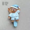 Pinza para el Pelo de Pijama de Oso Lindo Clip de Pato de Lado de Niña Oso de Dibujos Animados Pinza para el Pelo Estilo Ins de Chica Suave Pinza Versátil Estilo Bosque