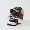 Gorra de béisbol con visera curva, gorra infantil con estampado de letras, gorra de béisbol retro a cuadros para niños para otoño e invierno con bloques de color