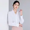 Camisa de Manga Comprida Ai Shangchen Feminina 2025 Nova Sensação de Alto Padrão Gola V Delicada Babados na Orelha para o Trabalho Versátil Camisa Francesa