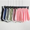 Pantalones cortos deportivos de tres puntos para mujer, pantalones de playa de verano transfronterizos, pantalones casuales para el hogar, pantalones cortos de cintura elástica para estudiantes, venta al por mayor