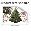 Adesivos Estáticos de Natal para Janela Papai Noel Árvore de Natal Adesivos Loja de Shopping Removíveis Vidro Decorativo