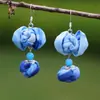 Pendientes de Teñido con Nudo de Yunnan Artístico Creativo Puesto Étnico Yunnan Dali Teñido con Nudo Tinte Azul Flor de Viaje Auricular Taibao