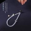 [Begônia Peixe Grande] Cordão para Celular Cauda de Sereia Curta Aquamarina Gelo Pingente de Corrente para Celular Pedra da Lua Cinza para Mulheres