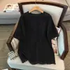 Ropa Talla Extra para Mujer 200/150 kg, Busto 150/160, Camiseta Holgada de Cuello Redondo de Manga Corta de Longitud Media 175 kg -9139