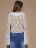 26 Blusa de gasa con botones, ribete de encaje, cuello en V, estilo europeo y americano, para mujer, otoño, holgada, versátil, moderna y casual