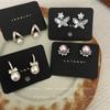 Pendientes de circonita con perlas de imitación para mujer, elegantes y exquisitos, con hebilla, a la moda, combinables con todo, 2025